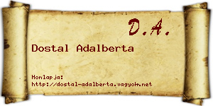 Dostal Adalberta névjegykártya